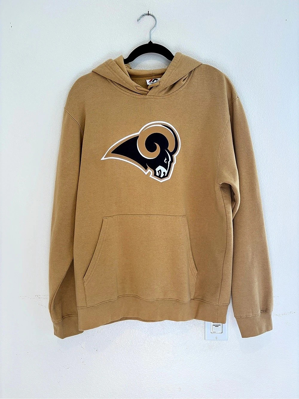 Majestic Los Angeles Rams GoldenTan Pullover Hoodie Sweatshirt NFL Unisex